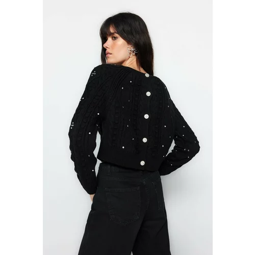 Trendyol With Black Stones, Reversible Knitwear Sweater-cardigan