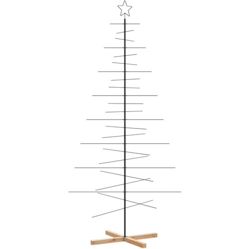 VidaXL Metalno božićno drvce s drvenom bazom crno 210 cm Slike