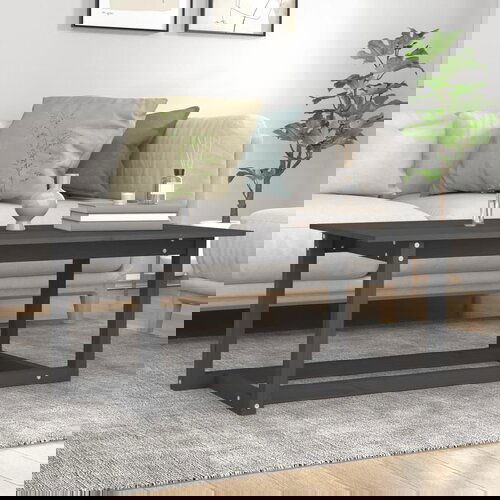 The Living Store Klubska mizica siva 110x55x45 trdna borovina - Klubska Mizica, (21574221) Slike