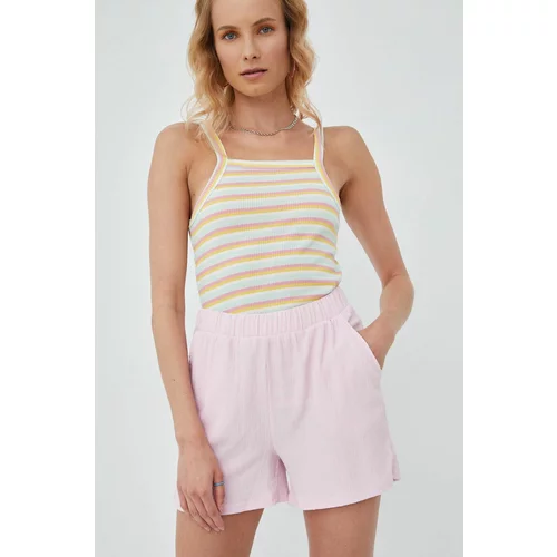 JDY Kratke hlače za žene, boja: ružičasta, glatki materijal, visoki struk