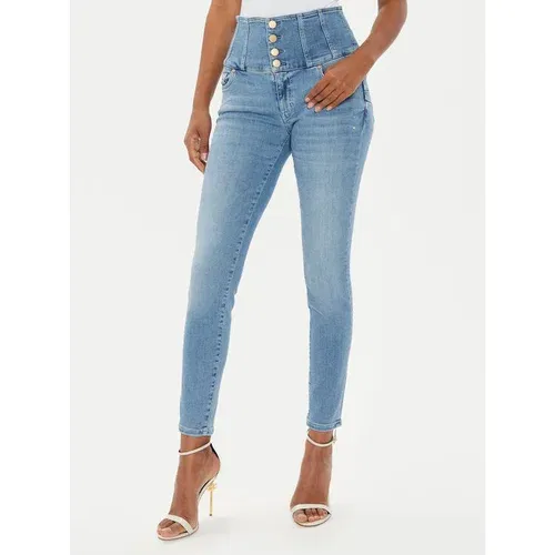 Guess Jeans hlače W4YA0M D5E42 Modra Skinny Fit