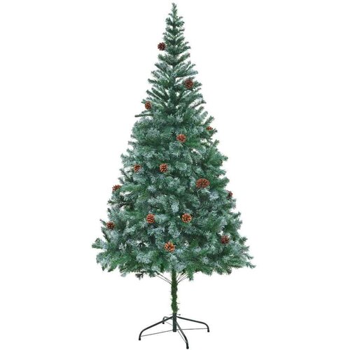 VidaXL Umjetno božićno drvce s stalakom Zelena 210 cm PVC i čelik Slike