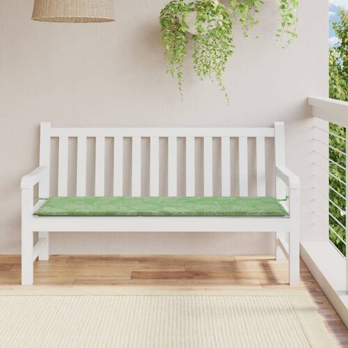 vidaXL Blazina za vrtno klop vzorec listov 150x50x3 cm oxford tkanina Cene