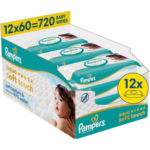 Pampers vlažne maramice Aqua Soft Touch / 12 x 60 komada XXL Cene