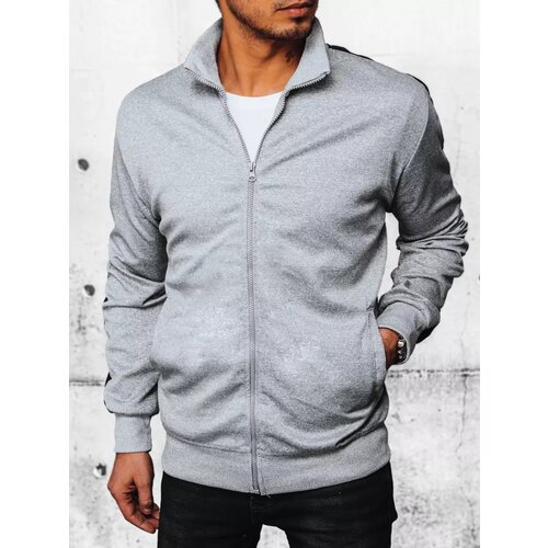 DStreet Men's Light Grey Zippered Sweatshirt Cene