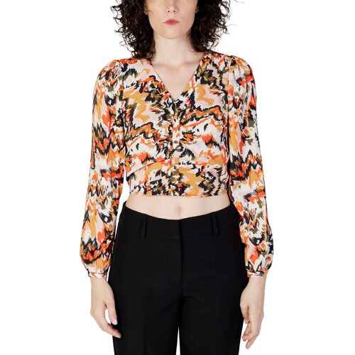 Only Topi & Bluze 15301426 - ONLCHER LIFE L/S V-NECK PTM Oranžna Cene