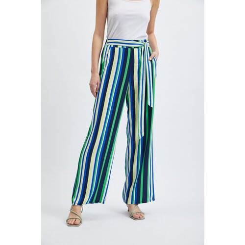 Orsay Green-Blue Ladies Striped Wide Pants - Women Slike