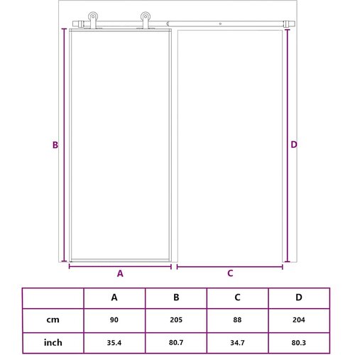  Klizna vrata od stakla ESG i aluminija 90 x 205 cm bijela Slike