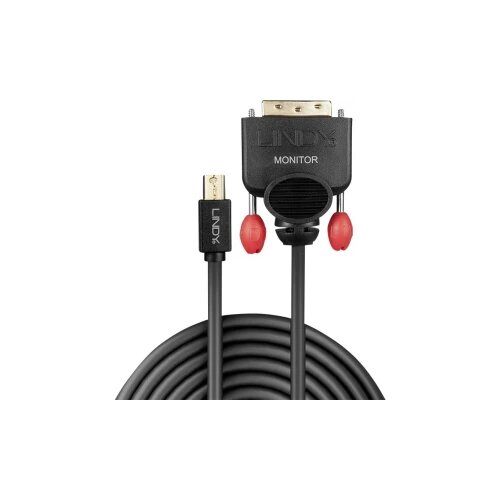 Lindy Mini-DisplayPort / DVI adapterski kabel Mini DisplayPort utikač, DVI-D 18+1-polni utikač 2.00 m crna 41952 DisplayPort kabel Cijene