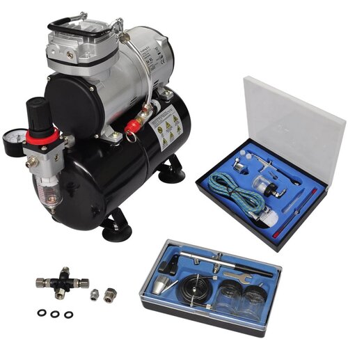 vidaXL Airbrush kompresor komplet z 2 pištolama Cene