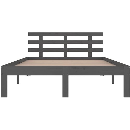  Okvir za krevet od masivnog drva sivi 200 x 200 cm Slike
