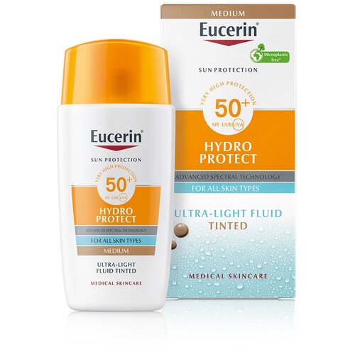 EUCERIN® Hydro protect ultralagani tonirani fluid za zaštitu lica od sunca SPF50+ tamni, 50ml Cene