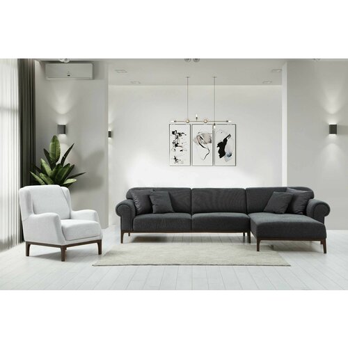 Atelier Del Sofa london corner set - dark grey, ares white dark greyares white sofa set Cene