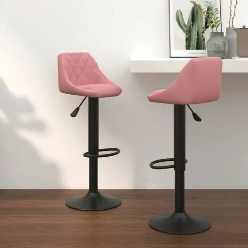  Barski stolčki 2 kosa roza žamet, (20967494)