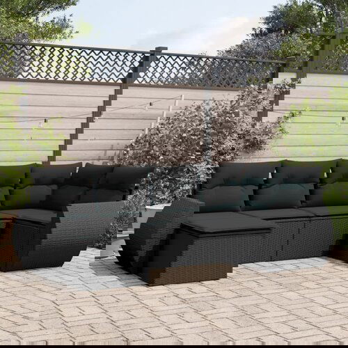 vidaXL 6-dijelni set vrtnih sofa s jastucima crni od poliratana Cijene