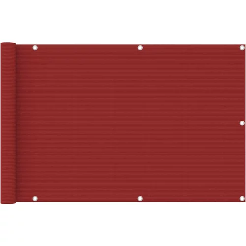 Balkonski zastor crveni 90 x 400 cm HDPE