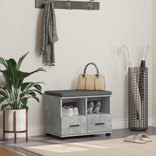  Klupa za hodnik s jastukom Betonsko Siva 60 x 38 x 46 cm Cijene