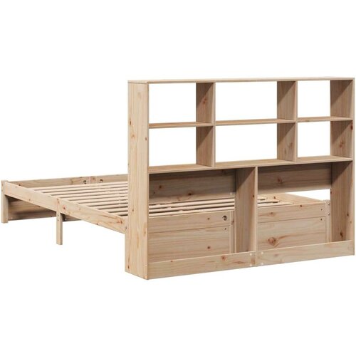 VidaXL Krevet s regalom za knjige bez madraca 150 x 200 cm od borovine Slike
