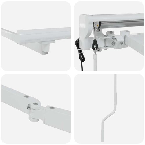 Električni sklopivi okvir tende Bijeli 4 5 &amp;times; 3 5 m Čelik - Bijeli 4 5 &amp;times; 3 5 m Električna Slike
