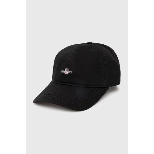 Gant Pamučna kapa sa šiltom boja: crna, s aplikacijom