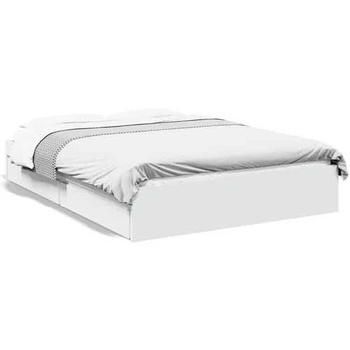  Okvir za krevet s ladicama bijeli 120x190 cm konstruirano drvo