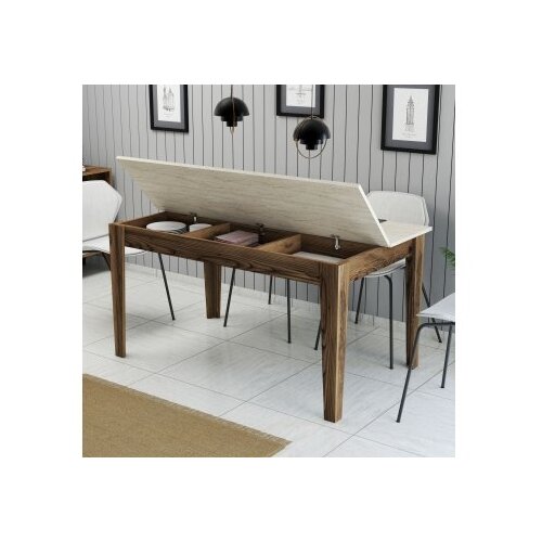 Hanah home trpezarijski sto milan 898 walnut travertine Slike