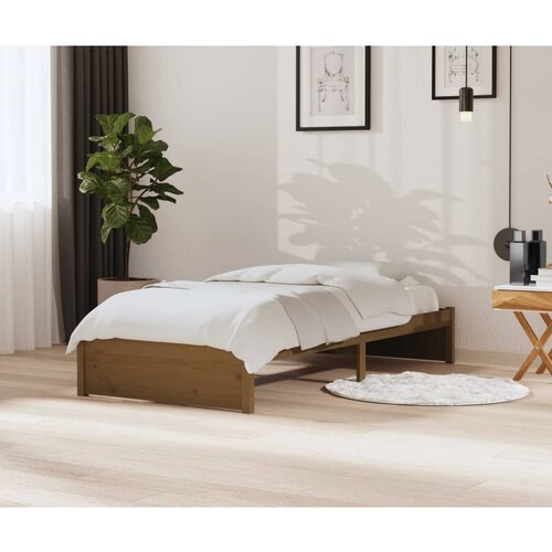 The Living Store Posteljni okvir medeno rjav iz trdnega lesa 90x200 cm - Posteljni Okvir, (21526567) Cene