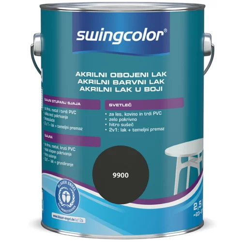 SWINGCOLOR Akrilni barvni lak Swingcolor (črna, sijaj, 2,5 l)