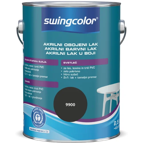 SWINGCOLOR Lak u boji (Crne boje, 2,5 l, Sjaj)