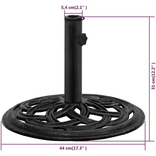 VidaXL Stalak za suncobran crni 44 x 44 x 31 cm od lijevanog željeza Slike
