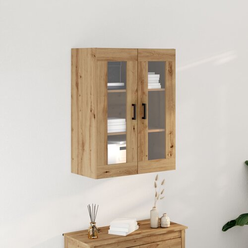 vidaXL Ormar na zidu Artisan hrast Konstruirano drvo, Staklo Srednji Cene