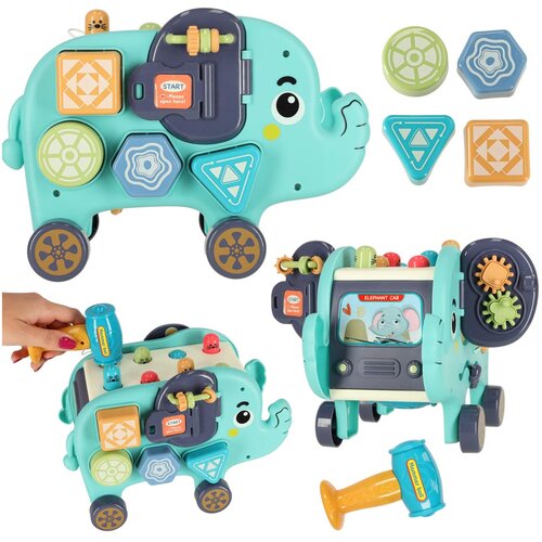 Slon Montessori manipulativna tabla &ndash; sorter, kladivo in bloki 26 cm - Rojstni dan - Za 1 leto Cene