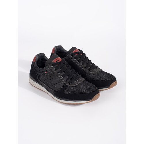 VICO Black Men's Lace-Up Sports Shoes Cene