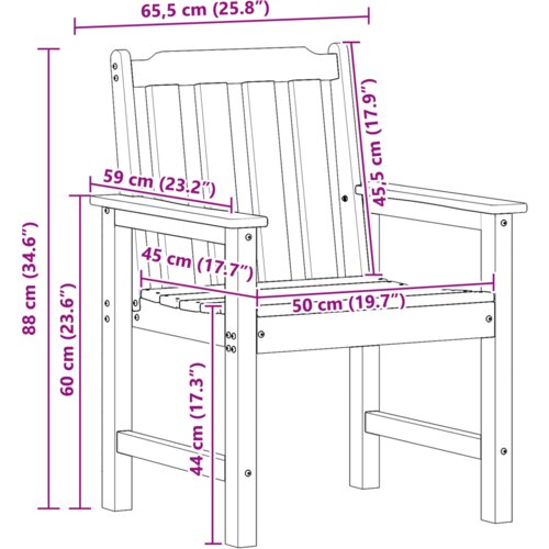 VidaXL vrtne stolice 4 kom Bijele 65,5x55,5x88 cm HDPE Slike