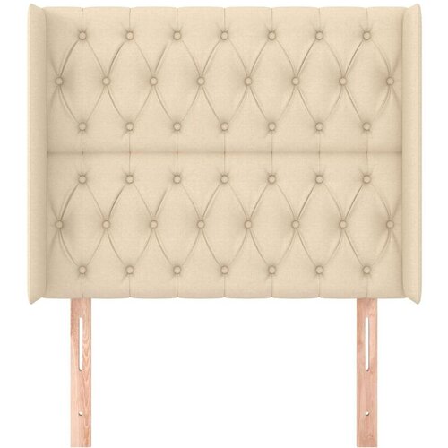  Uzglavlje s u&amp;scaron;ima krem 93x16x118/128 cm od tkanine Slike