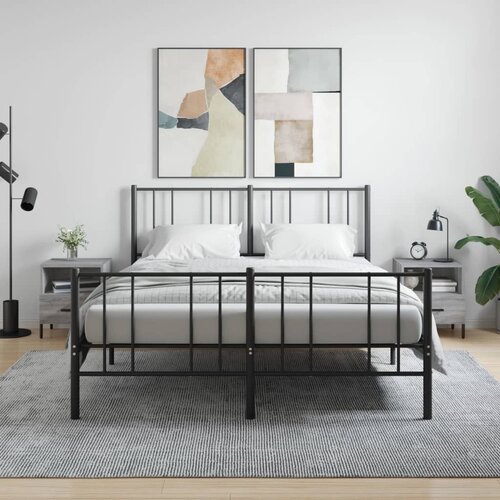  Noćni ormarići 2 kom boja hrasta 40x35x47,5cm konstruirano drvo Siva Slike