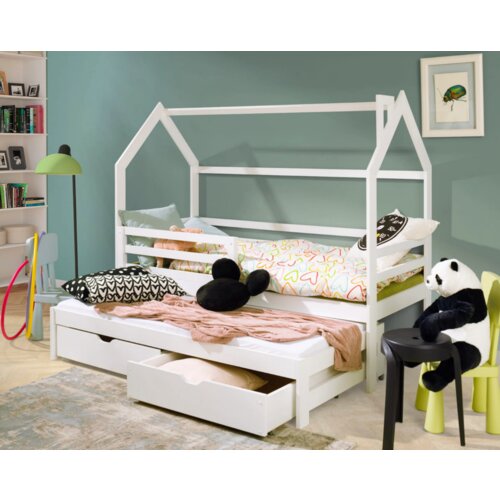 Drveni dečiji krevet Disney sa dodatnim krevetom i fiokom - beli - 160/180x80 cm Cene