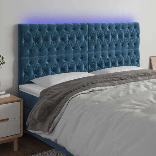  Uzglavlje tamnoplavo 200x7x118/128 cm od tkanine Slike