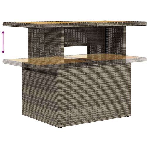 vidaXL 6-dijelni set vrtnih sofa poliratan i bagrem s jastucima sivi Cene