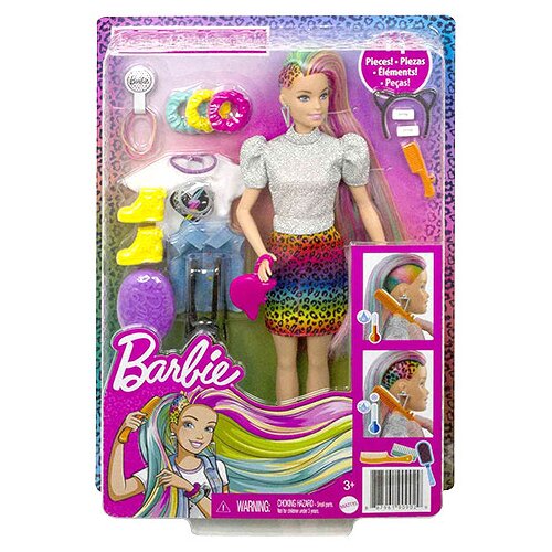 Barbie Mattel lutka - Modna #215 Roza top s potiskom z zvezdami, črne ravne lase (HRH13), (21381960) Slike