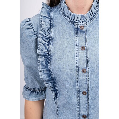 Kesi Denim blouse with jabot Cene