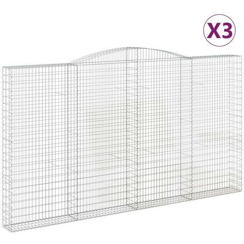  Lučne gabionske ko&amp;scaron;are 3 kom 400x30x220/240cm pocinčano željezo Slike