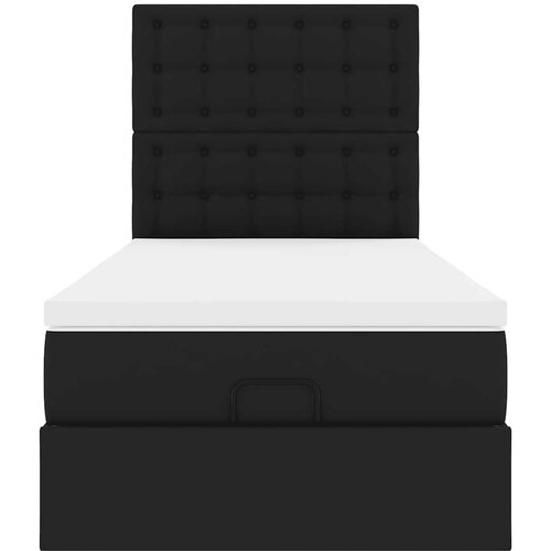 VidaXL Otomanski okvir kreveta s madracem crni 90x190 cm umjetna koža Slike