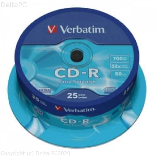  CD-R VERBATIM 700MB 52X spindle 25kom extra pro.