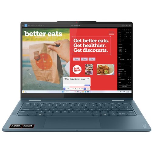 Lenovo Yoga 7 2-in-1 14AKP10 Copilot+ PC AMD Ryzen AI 5 340 Hybrid (2-in-1) 35.6 cm (14) Touchscreen WUXGA 16 GB LPDDR5x-SDRAM 512 GB SSD Wi-Fi 7 (802.11be) Windows 11 Home Teal Cijene