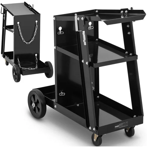 Stamos Germany Delavniški varilni voziček s prostorom za plinsko jeklenko in 3 policami do 80 kg, (21121466)