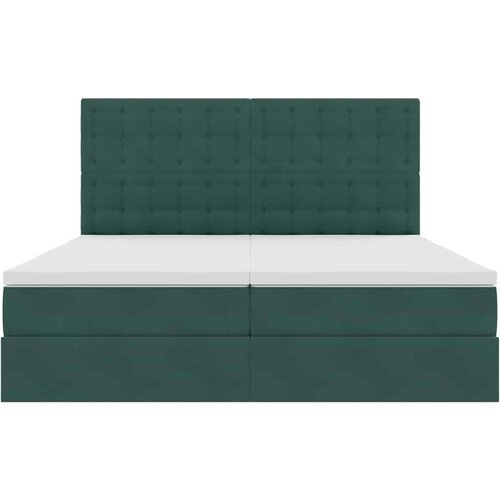  Krevet s od storage s madracem Tamnozelena 200 x 200 cm Bar&amp;scaron;un - Tamnozelena 200 x 200 cm Gumbi Slike