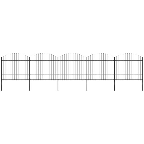  Vrtna ograda s vrhom koplja Čelik 892,5 x 175 cm Crna Cene