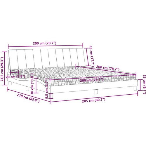  Krevet s madracem plavi 200x200 cm bar&amp;scaron;unasti Slike