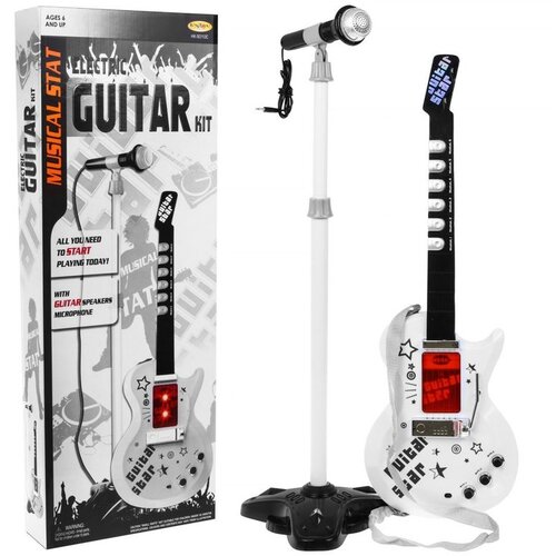  Dječja električna gitara s mikrofonom bijela Cijene
